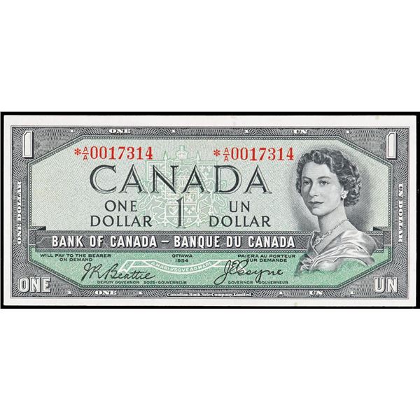 1954 $1 BC-29bA #*A/A0017314 PMG Choice Uncirculated-64EPQ.   This is a pristine issue with great ey