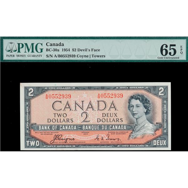 1954 $2 BC-30a #A/B0552939 PMG Gem Uncirculated-65