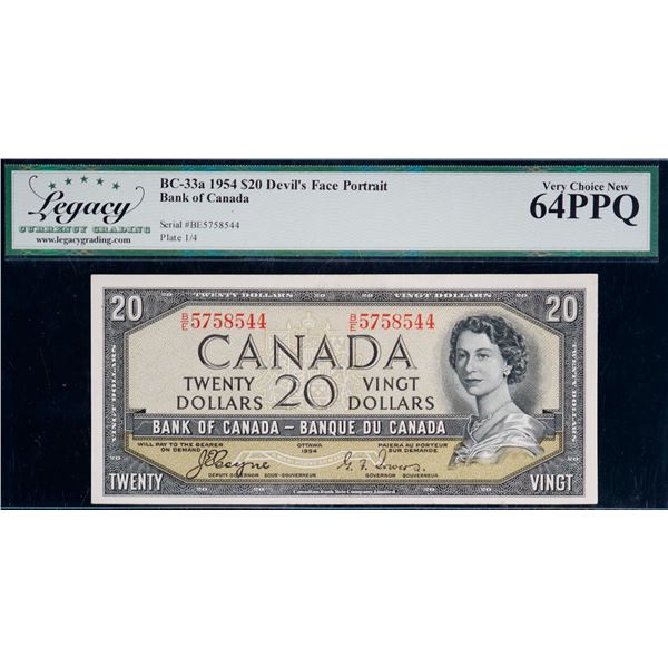 1954 $20 BC-33a #AE5758544, Legacy Choice Uncirculated-64PPQ. Devil's face