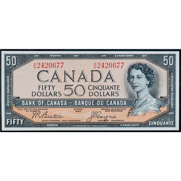 1954 $50 BC-34b #A/H2420677 TQG Superb Gem Uncirculated-66EPQD.  Devil's face.