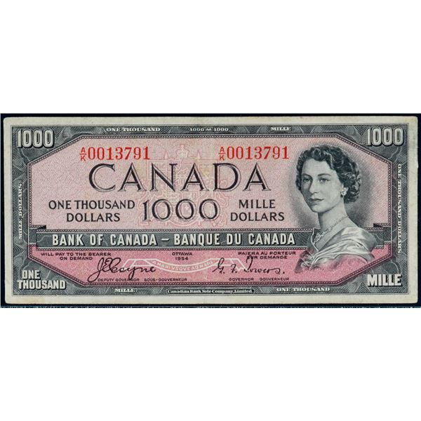 1954 $1000 BC-36 #A/K0013791 Legacy Choice Very Fine-30.  A bright and attractive example.  Rare and