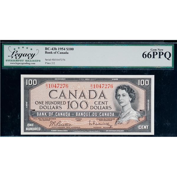 1954 $100 BC-43b #BJ1047276, Legacy Superb Gem Uncirculated-66PPQ.