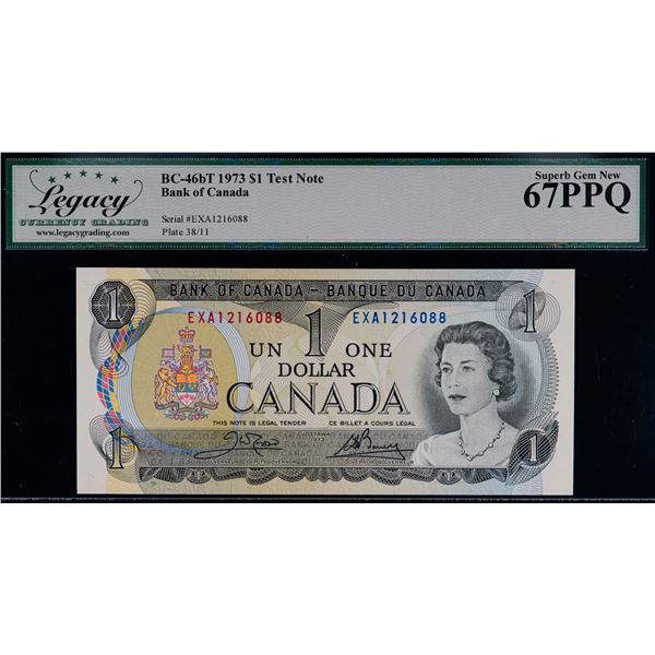 1973 $1 BC-46bT #EXA1216088 - Test Note - Legacy Superb Gem Uncirculated-67PPQ