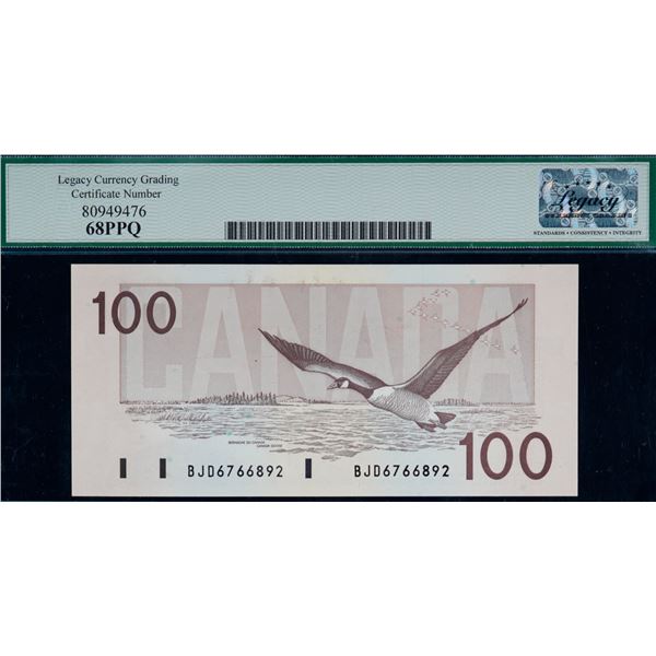 1988 $100 BC-60a-i #BJD6766892 Legacy Superb Gem Uncirculated-68PPQ