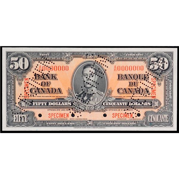 SPECIMEN 1937 $50 BC-26S, AH0000000, Legacy Superb Gem Superb Gem Uncirculated-68PPQ.   This is a pr