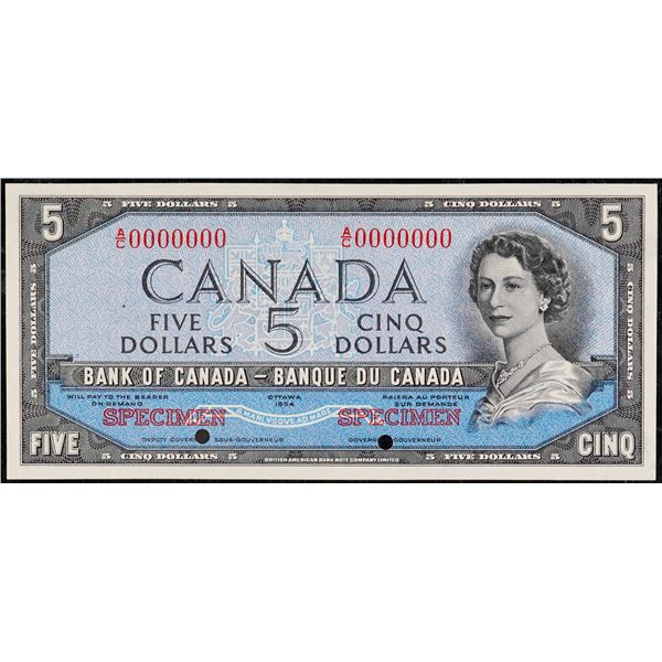 SPECIMEN 1954 $5 BC-31S #A/C0000000 SPECIMEN PMG Superb Gem Uncirculated-66 Devil's face