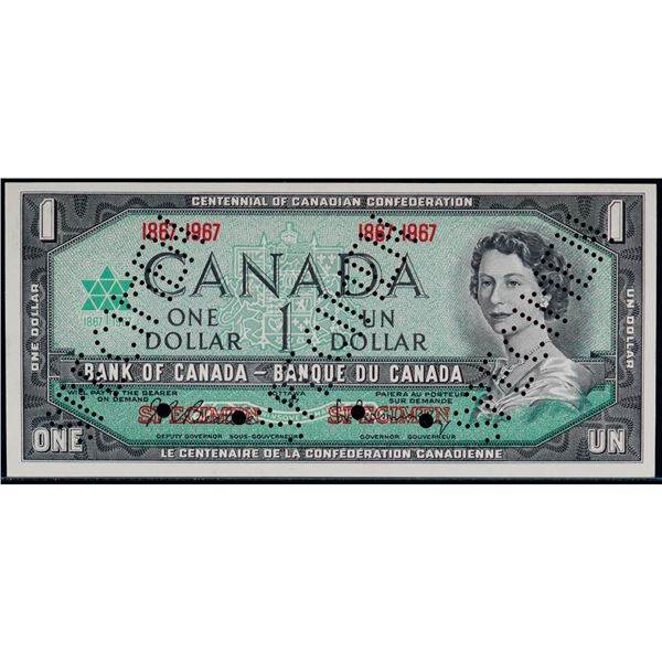 SPECIMEN 1967 $1 BC-45aS "1867-1967" SPECIMEN - B291 Legacy Choice Uncirculated-64PPQ.