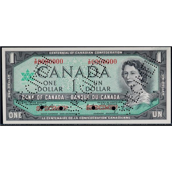 SPECIMEN 1967 $1 BC-45bS "I/P0000000" SPECIMEN - B291 Legacy Superb Gem Uncirculated-66PPQ.