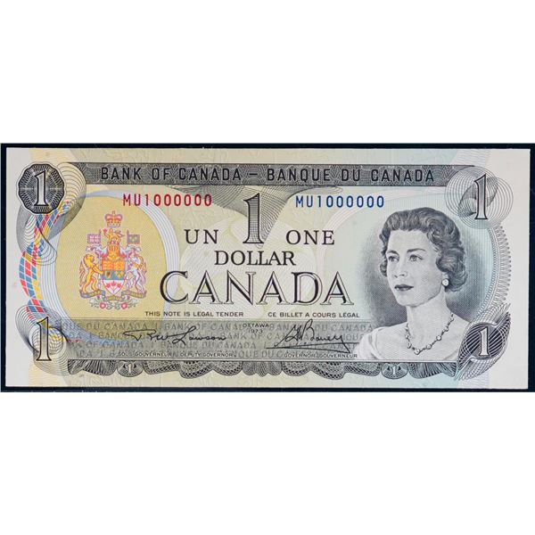 Million; 1973 $1 #MU1000000 PCGS Choice Uncirculated-64PPQ