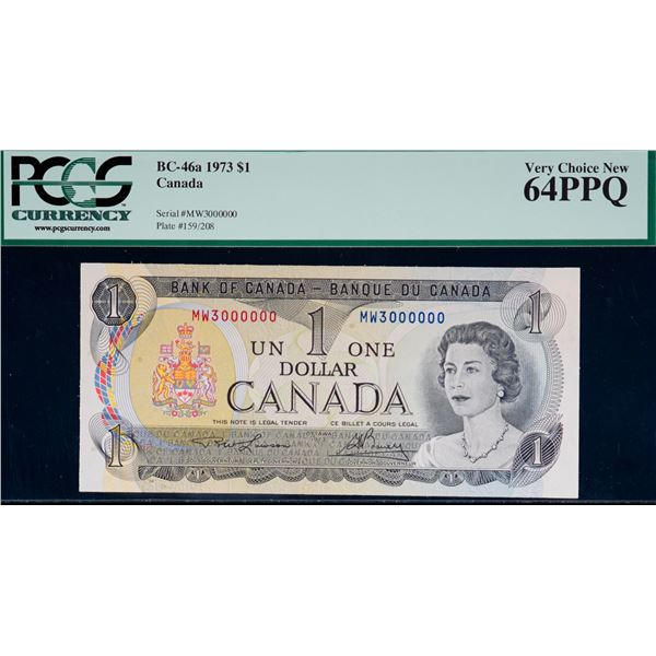 Million; 1973 $1 #MW3000000 PCGS Choice Uncirculated-64PPQ