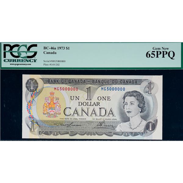 Million; 1973 $1 #MG5000000 PCGS Gem Uncirculated-65PPQ