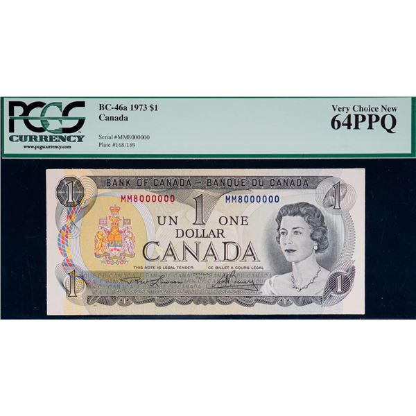 Million; 1973 $1 #MM8000000 PCGS Choice Uncirculated-64PPQ