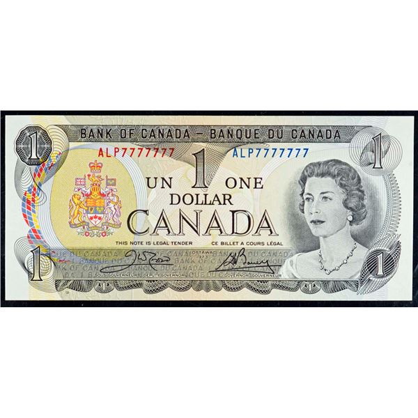 Solid; 1973 $1 BC-46b #ALP7777777 PCGS Gem Uncirculated-65PPQ