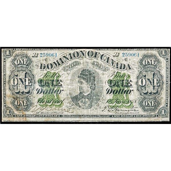 Error; 1878 $1 DC-8e-ii-E25-i #259061 BCS Choice Fine-15 with issues.  Cut out of register.