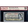 Image 3 : Error; 1954 $20 BC-33b-E9-ii #D/E98400497  BCS Choice About Uncirculated-58 Original.  Misplaced sig