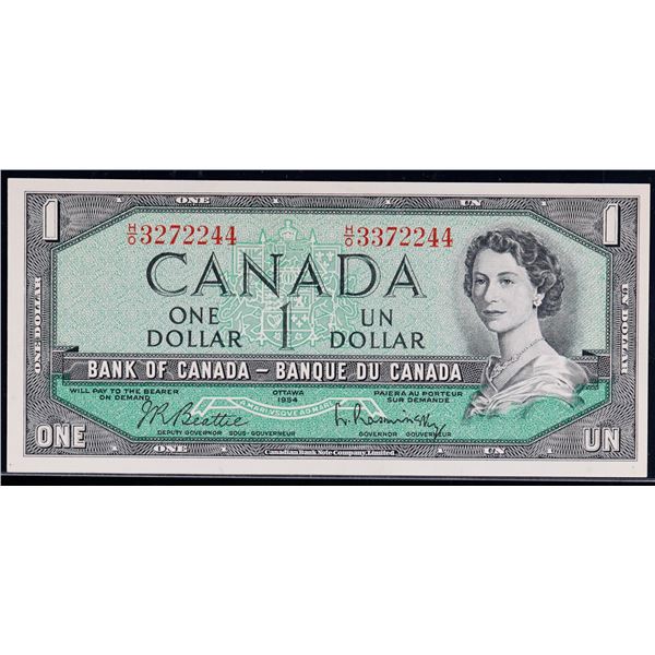 Error; 1954 $1 BC-37b #H/O32772244-H/O3372244 Bright EF example.  - Mismatched serial #