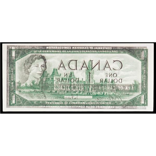 Error; 1967 $1 BC-45a PMG Choice Uncirculated-64EPQ.  "Full Face to Back Offset" A major error! Wort