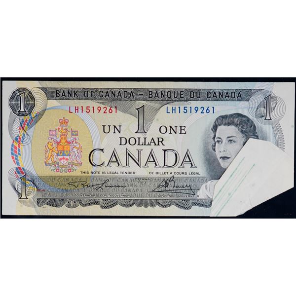 Error;  1973 $1 BC-46a #LH1519261 Legacy Choice Extra Fine-45, Printing/folding Error.