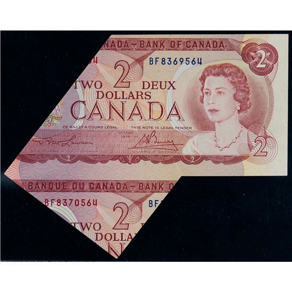 Error; 1974 $2 BC-47a #BF8369564 Legacy Choice Uncirculated-63PPQ.  Dramatic cutting error.  Wow!