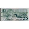 Image 1 : Error; 1991 $20 BC-58b #EVH3862962 Legacy Choice About Uncirculated-55PPQ.  Full offset printing on 