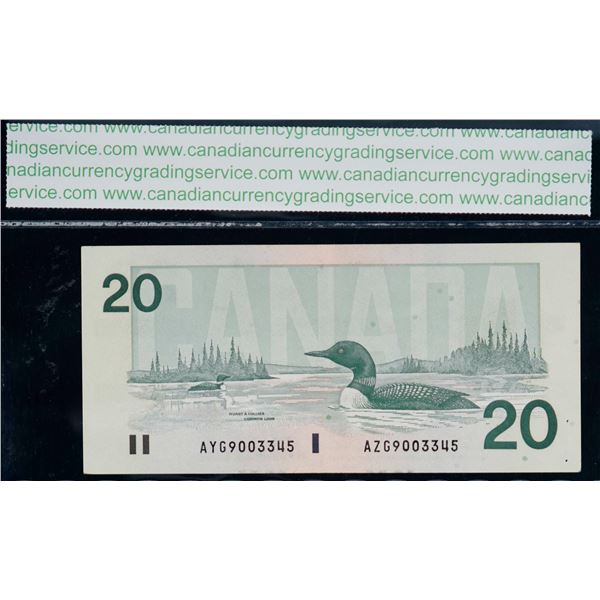 Error; 1991 $20; AYG/AZG "Mismatched Prefix" CCGS Choice Extra Fine-45 with issue