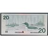 Image 1 : Error; 1991 $20 BC-58c #AWK0504035 AU-UNC.  Serial numbers shifted to the right touching the bar cod