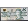 Image 2 : Error; 1991 $20 BC-58c #AWK0504035 AU-UNC.  Serial numbers shifted to the right touching the bar cod