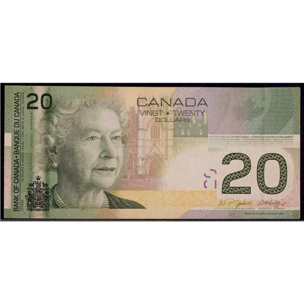 Error; 2004 $20 #AZW0316969 CCCS Choice Very Fine-30.  Missing Hologram Strip.