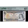 Image 1 : Low Numbers; 1973 $1 BC-46b #BCH0000061 to 0000065. All 5 notes PMG Superb Gem Uncirculated-67PPQ.