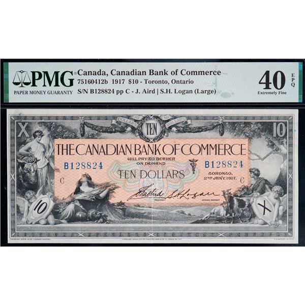 The Canadian Bank of Commerce;  1917 $10 #B128824 CH-75-16-04-12b, PMG Extra Fine-40EPQ.