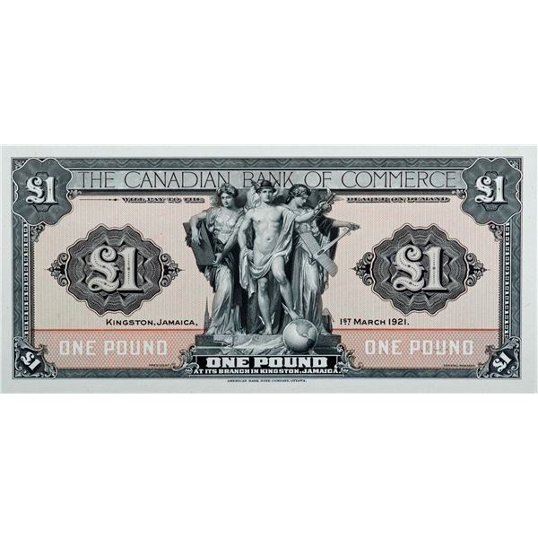 The Canadian Bank of Commerce;  1921 $1 CH-75-24-02P, PMG Very Choice Uncirculated-64.
