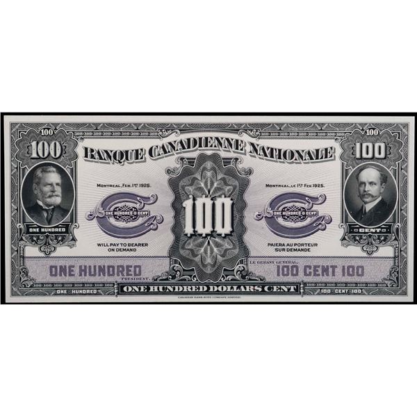 La Banque Canadienne Nationale 1925 $100 CH-85-10-10FP, Legacy Currency Grading Superb Gem Uncircula