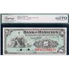 Image 3 : The Bank of Hamilton;  1904 $5 CH-345-18-02S, Legacy Gem Superb Gem Uncirculated-66PPQ. Hole Punch C