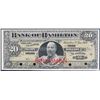 Image 1 : The Bank of Hamilton;  1904 $20 CH-345-18-06S, Legacy Gem Uncirculated-65PPQ.  Hole Punch Cancelled.