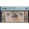 Image 1 : Henry's Bank 1837 $1 #11599 CH-357-12-02 PMG Very Fine-20, small piece added.