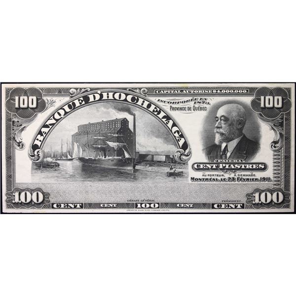 BANQUE D'HOCHELAGA 1911 $100 CH-360-20-10FP & BP 'FACE & BACK PROOFS' #  Legacy Choice About Uncircu
