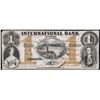 Image 1 : The International Bank of Canada 1858 $1  #15120 CH-380-10-08-02a CCCS Choice Uncirculated-63.  This