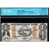 Image 2 : The International Bank of Canada 1858 $1  #15120 CH-380-10-08-02a CCCS Choice Uncirculated-63.  This