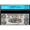 Image 1 : The International Bank of Canada 1858 $5 #15127 CH-380-10-08-16 CCCS Choice Uncirculated-64