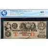 Image 2 : The International Bank of Canada;  1858 $2 #16921 (Blue) CH-380-10-16-10, Uncirculated or better.  C