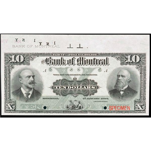 The Bank of Montreal; 1904 $10 CH-505-48-04S, PMG Superb Gem Uncirculated-67EPQ.