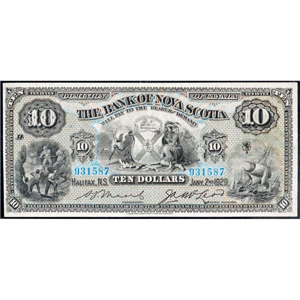 The Bank of Nova Scotia;  1929 $10 #931587 CH-550-18-20a, Legacy Choice Very Fine-35 with minor issu