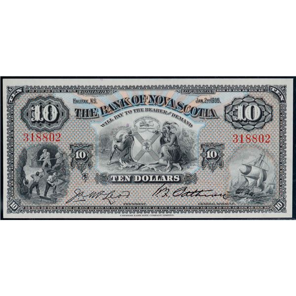 The Bank of Nova Scotia;  1935 $10 #318802 CH-550-36-04, Legacy Gem Uncirculated-65PPQ.