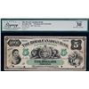 Image 2 : The Royal Canadian Bank 1865 $5 #0006 CH-635-12-04-04S Legacy Choice Very Fine-30.  This is only the