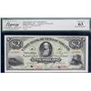 Image 1 : The Union Bank of Newfoundland;  1882 $2 CH-750-16-02S, Legacy Choice Uncirculated-63 Hole Punch Can