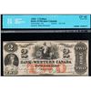 Image 1 : The Bank of Western Canada 1859 $2 #702 CH-795-10-08 CCCS Extra Fine