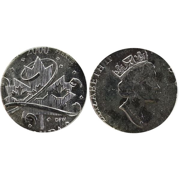 Error;  2000 25¢, CCCS MS64.  Struck on 1¢ planchet, weighs 2.06 grs.
