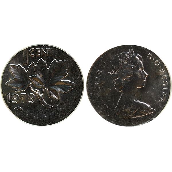 Error; 1979 1¢ "Struck on 10 cent Planchet" 2,1 Grams CCCS MS65