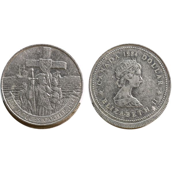 Error; 1984 $1 "Nickel" Struck Of Centre.  Rare Dollar error.