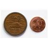 Image 1 : Error;  USA 2003 1¢ BU w/Off Centre Strike & 1972 50¢ Fantasy coin showing Obv Encased Mexico 1970 2